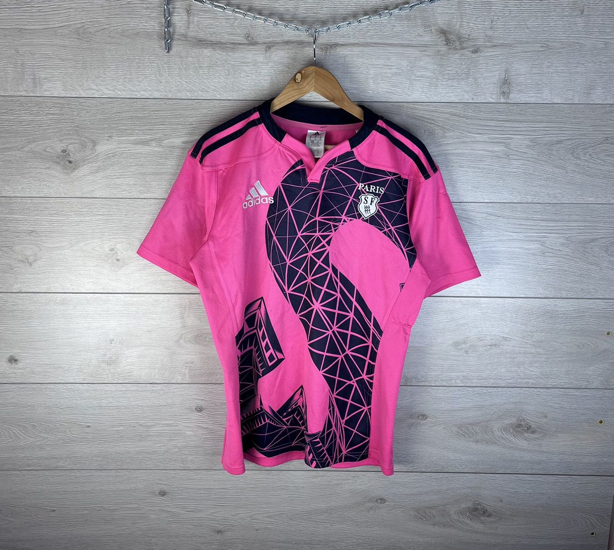 Adidas Men’s rugby jersey Stade Francais Paris shirt 2014/15 size M Size US M / EU 48-50 / 2 - 1 Thumbnail
