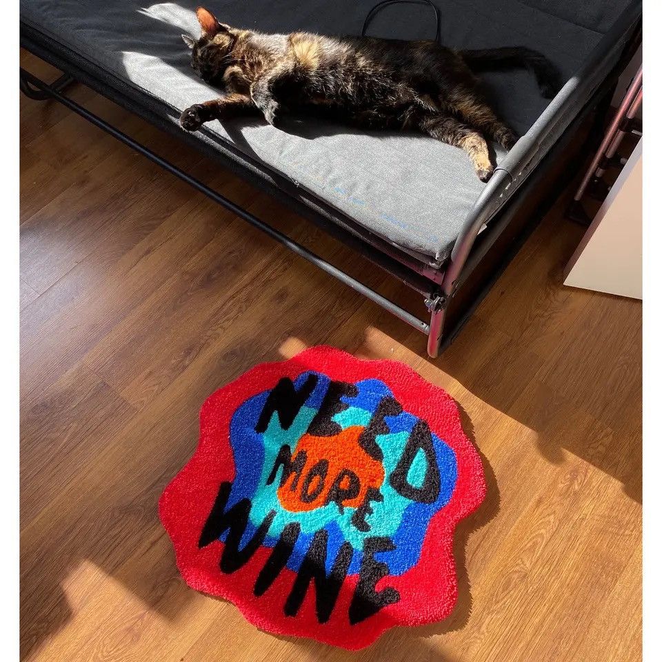 Japanese Brand × Vintage Need More Wine Tufted Rug Size ONE SIZE - 5 Thumbnail