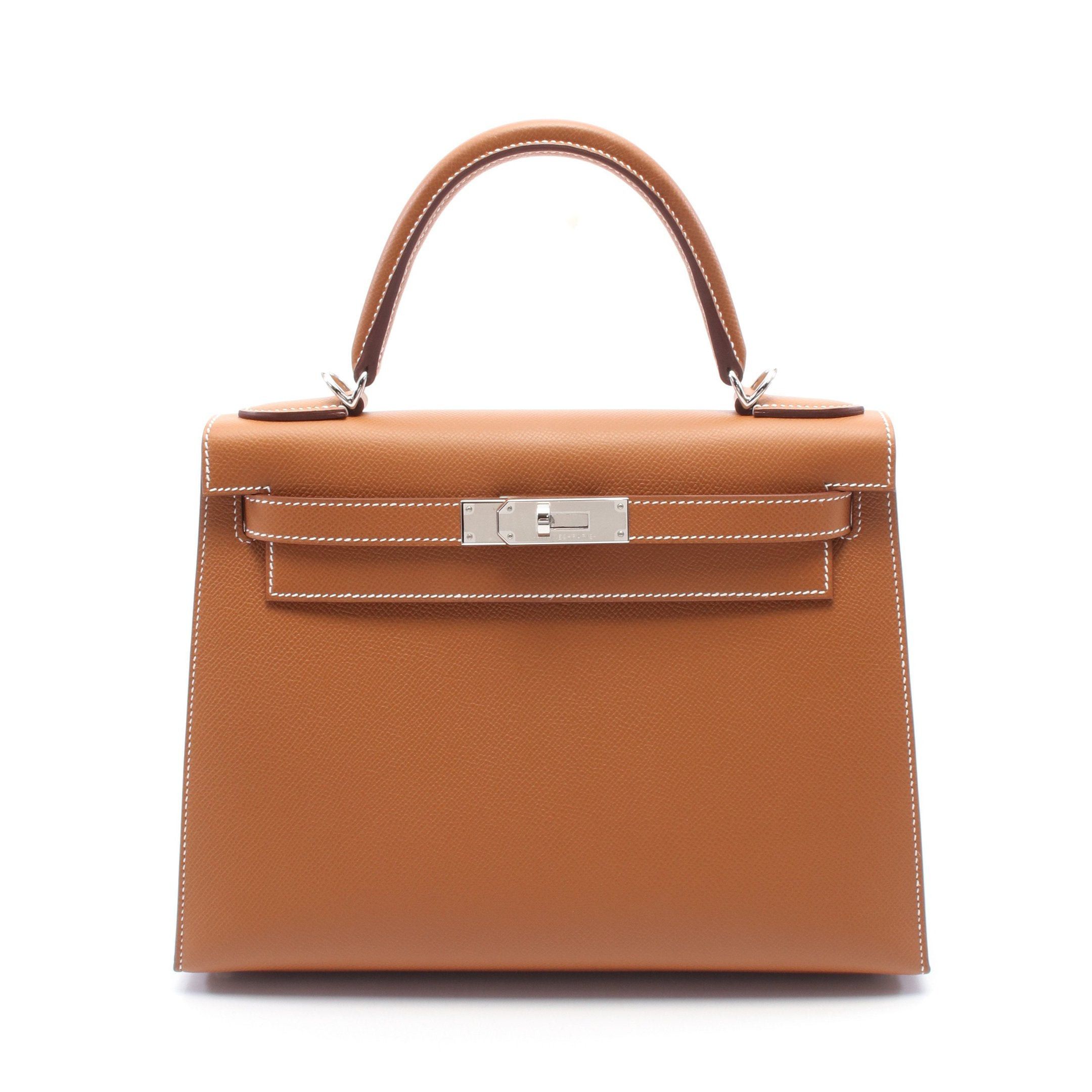 Hermes Hermes Kelly28 Gold Handbag Veau Epsom Brown Silver Hardware K Stamp Size ONE SIZE - 1 Thumbnail