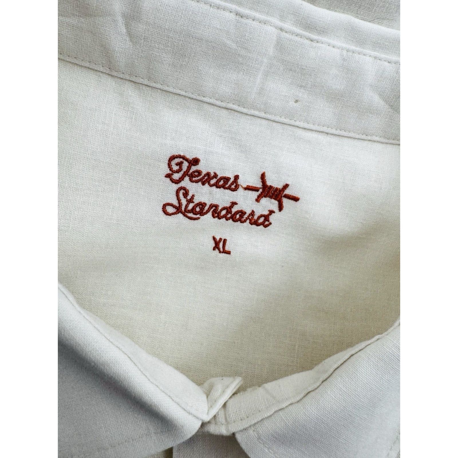 Vintage TEXAS STANDARD Linen XL Shirt Mens Ivory Short Sleeve Button-Up - EXCELLENT Size US XL / EU 56 / 4 - 4 Thumbnail