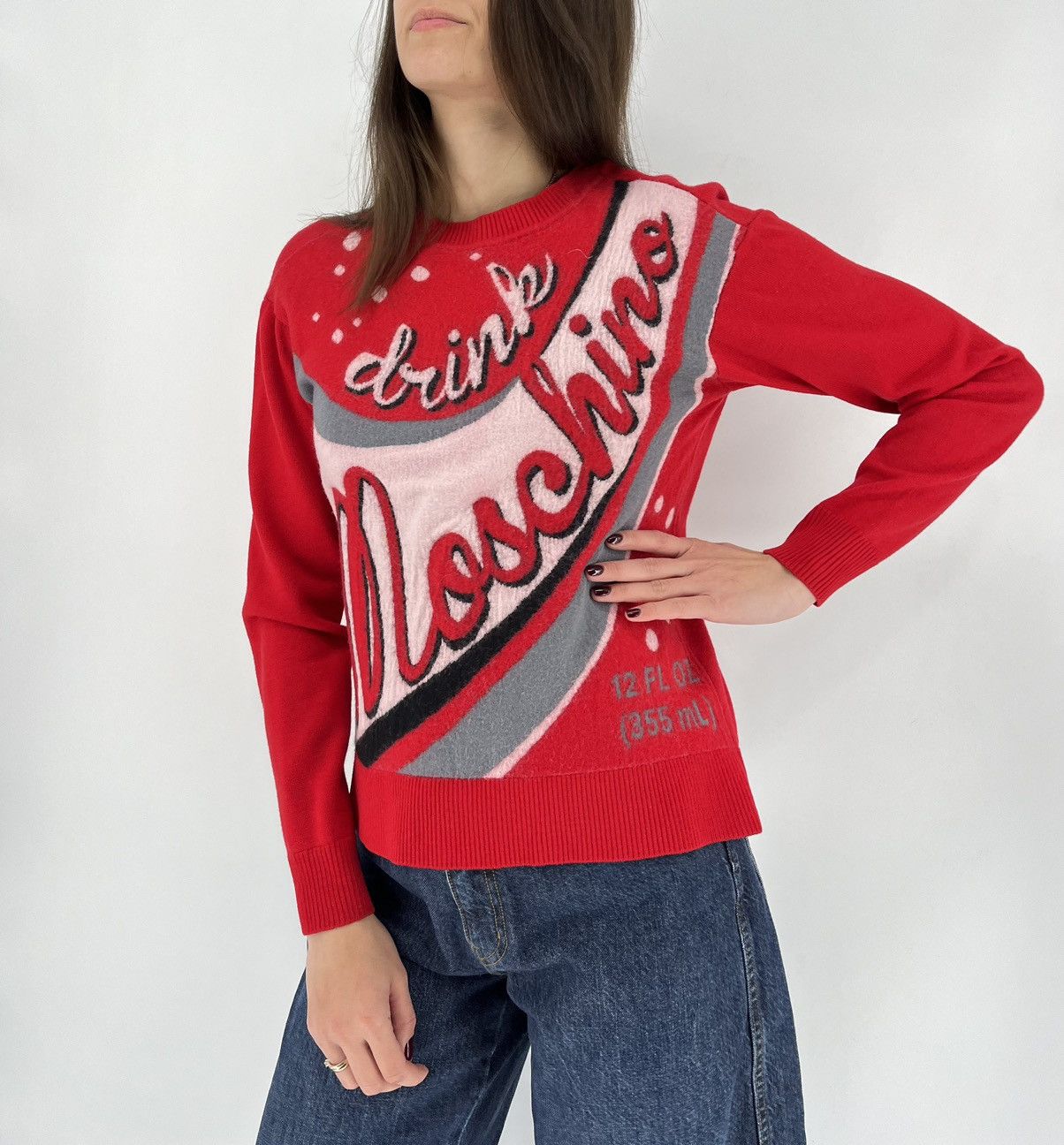 Moschino × Vintage Vintage Drink 335ml Moschino Sweater 100 Wool Lana Size S / US 4 / IT 40 - 4 Thumbnail