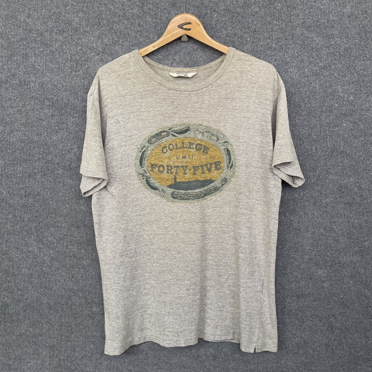 45rpm × Japanese Brand × Vintage 45Rpm College Forty Five T Shirt Made in Japan Size US L / EU 52-54 / 3 - 1 Thumbnail