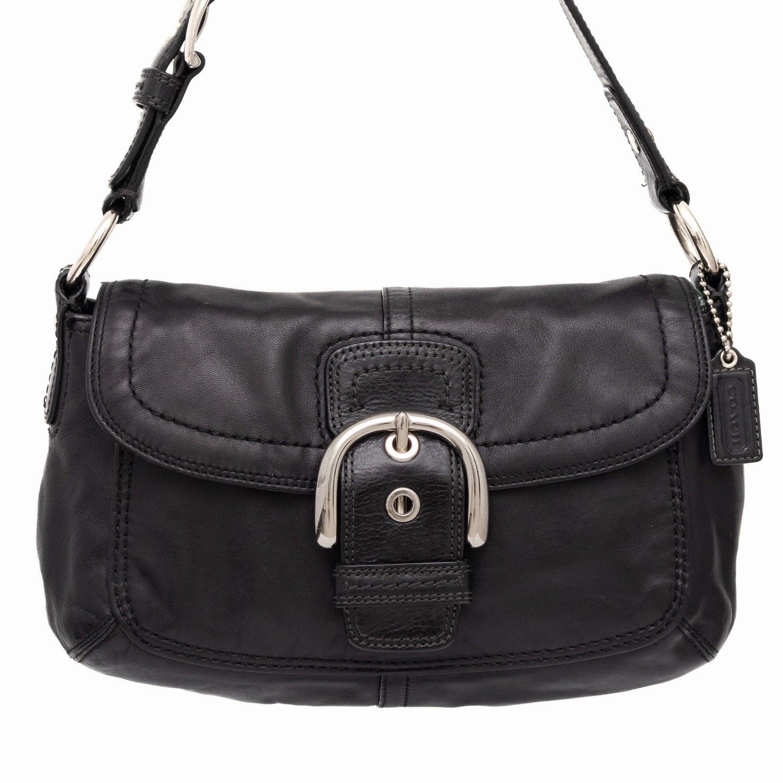 Coach Coach Medium Soho F13105 Y2K Black Leather Flap Shoulder Bag Size ONE SIZE - 2 Thumbnail