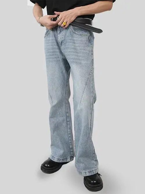 VIBE Vintage light blue washed micro-flare jeans Size US 34 / EU 50 - 5 Thumbnail