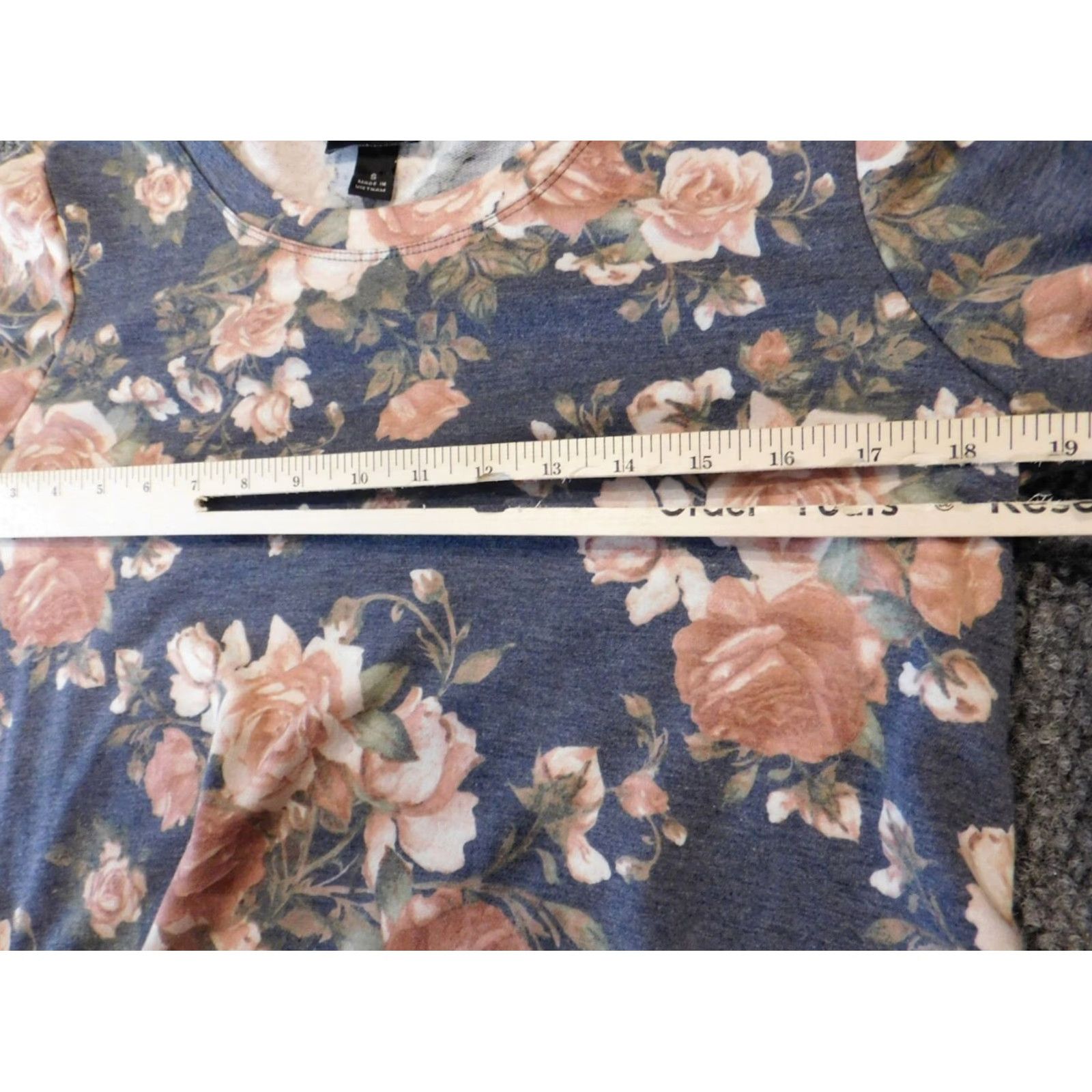 Vintage I.N. Studio Womens blouse Small blue floral pull over stretch long sleeve blouse Size S / US 4 / IT 40 - 5 Thumbnail