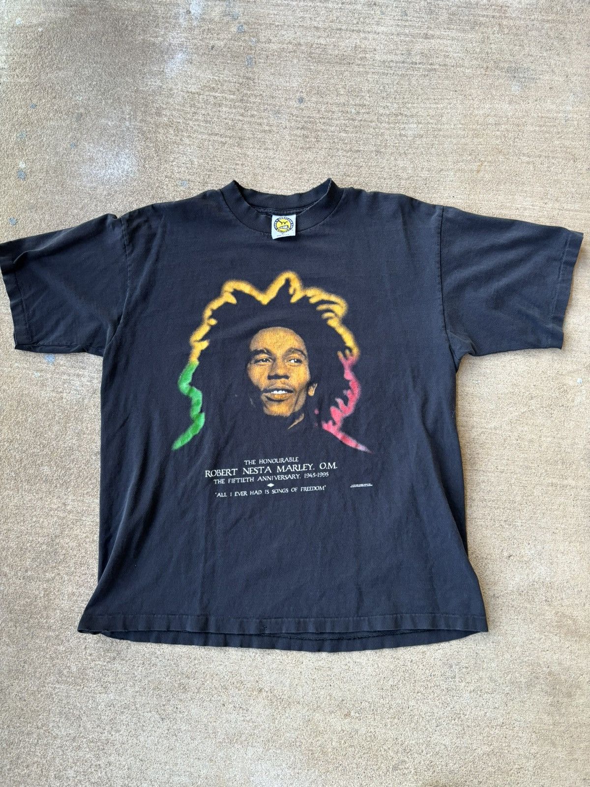 image of 1995 Bob Marley Tee in Black, Men's (Size XL)