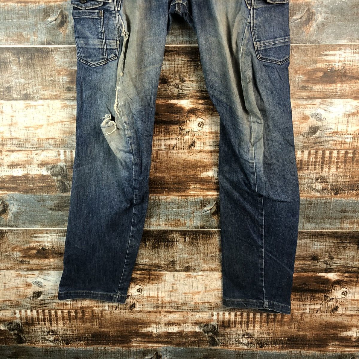 Japanese Brand Even River Blue Distressed ripped Denim Pants #A2150 Size US 30 / EU 46 - 6 Thumbnail