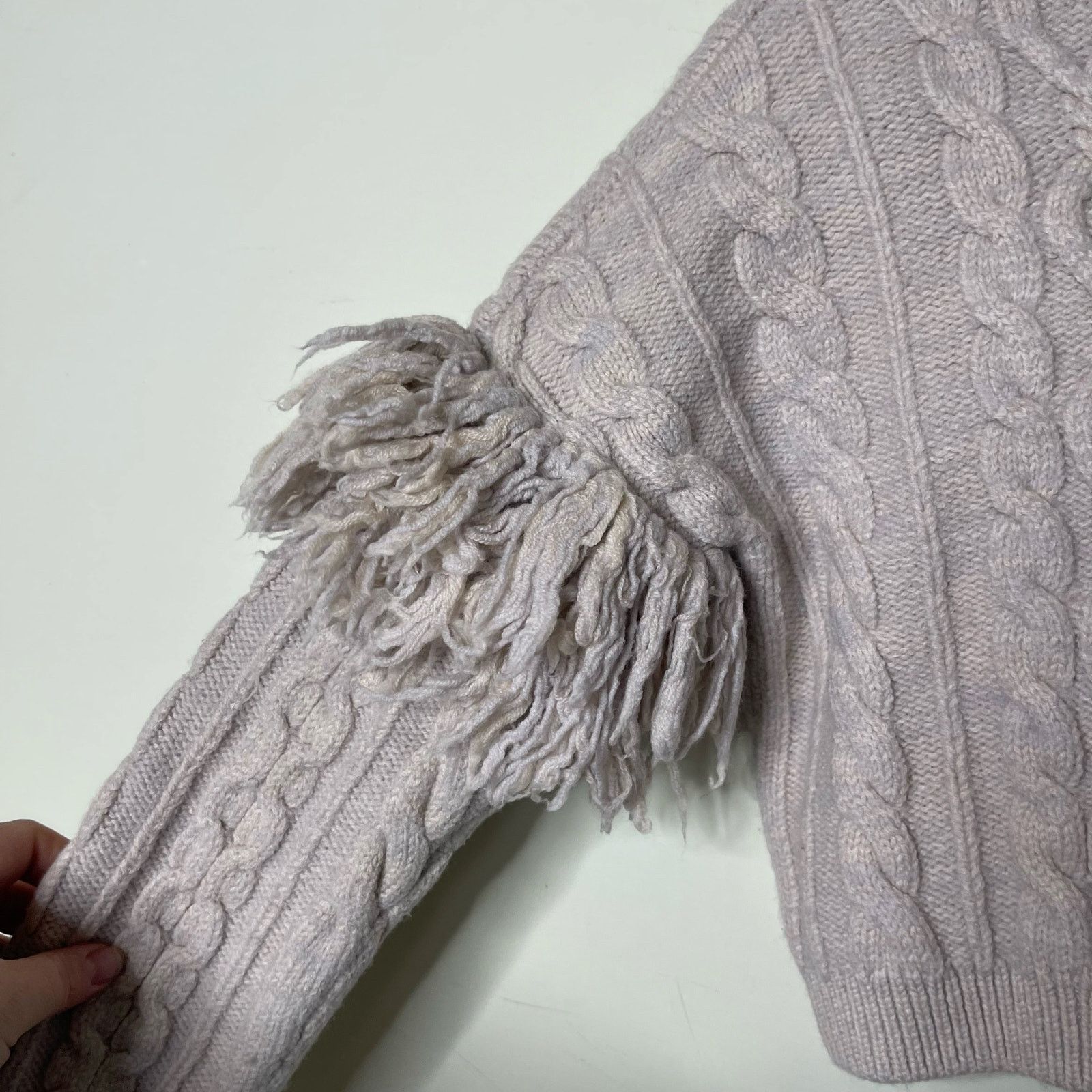 Alice + Olivia ALICE + OLIVIA Kala Cropped Cable-Knit Sweater light Almond Size XS / US 0-2 / IT 36-38 - 7 Thumbnail