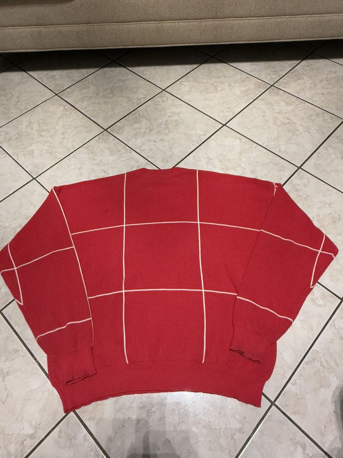 Nautica × Vintage Vintage 90s Nautica Window Pane Striped Sweater Size XL Size US XL / EU 56 / 4 - 2 Thumbnail