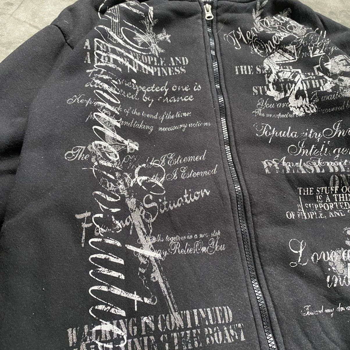 14th Addiction 2000s Black Label Blu royal Vkei Styel Poem Zip Up Hoodie Size US L / EU 52-54 / 3 - 9 Thumbnail