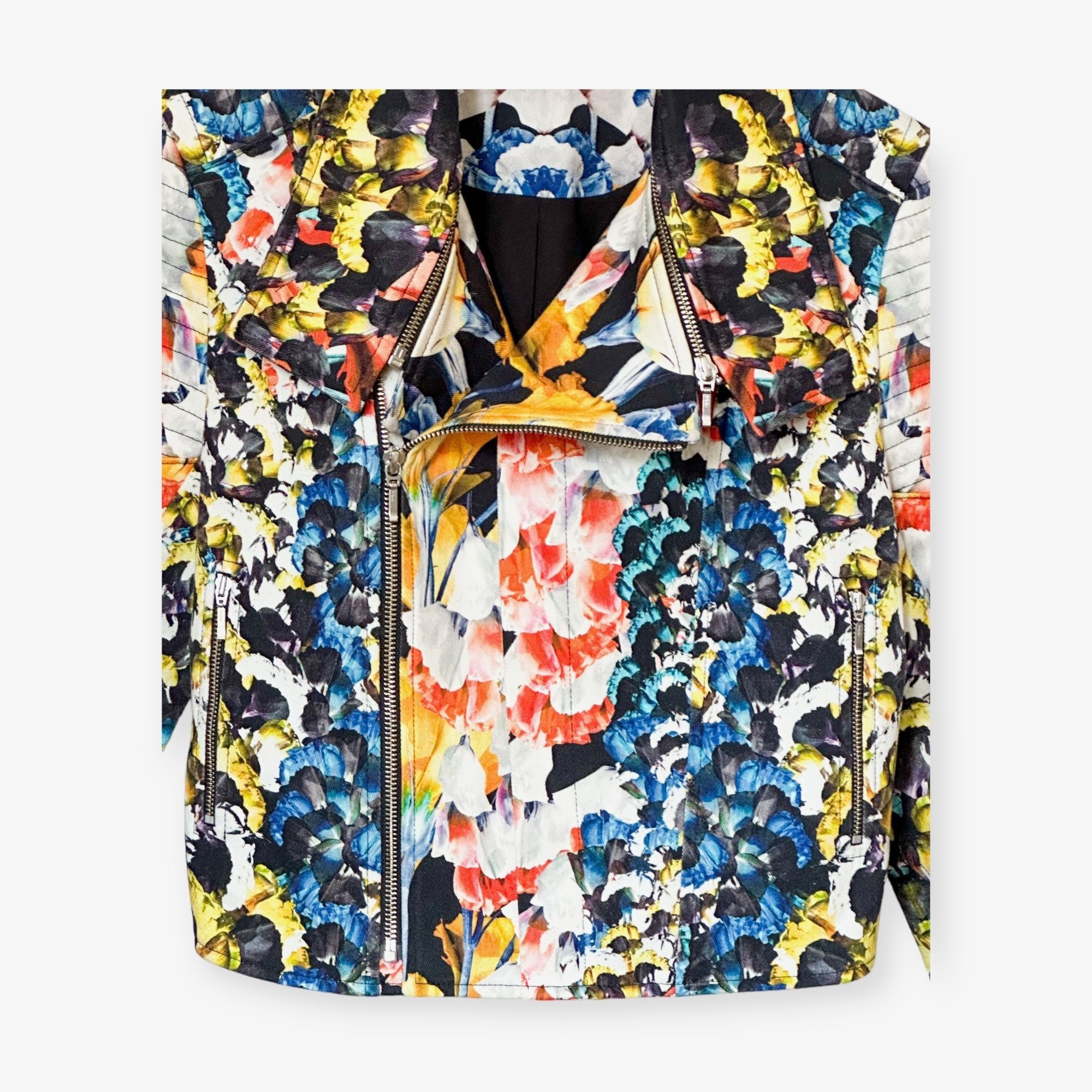 NICHOLAS Nicholas Digi Floral Cotton-Blend Moto Jacket, Size 8 Size M / US 6-8 / IT 42-44 - 8 Thumbnail