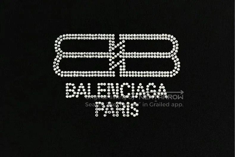 Balenciaga Balenciaga Black Crystal Logo Short Sleeve Tee. Size US XS / EU 42 / 0 - 4 Thumbnail