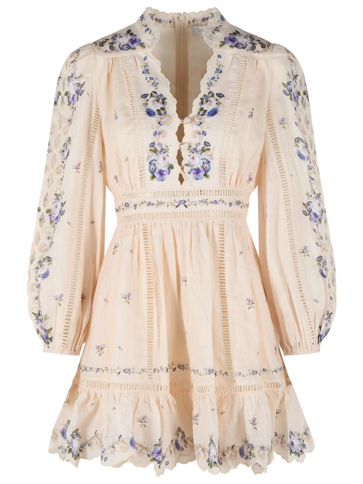 Zimmermann ZIMMERMANN 'Patience' Peach Linen Dress Size M / US 6-8 / IT 42-44 - 1 Thumbnail