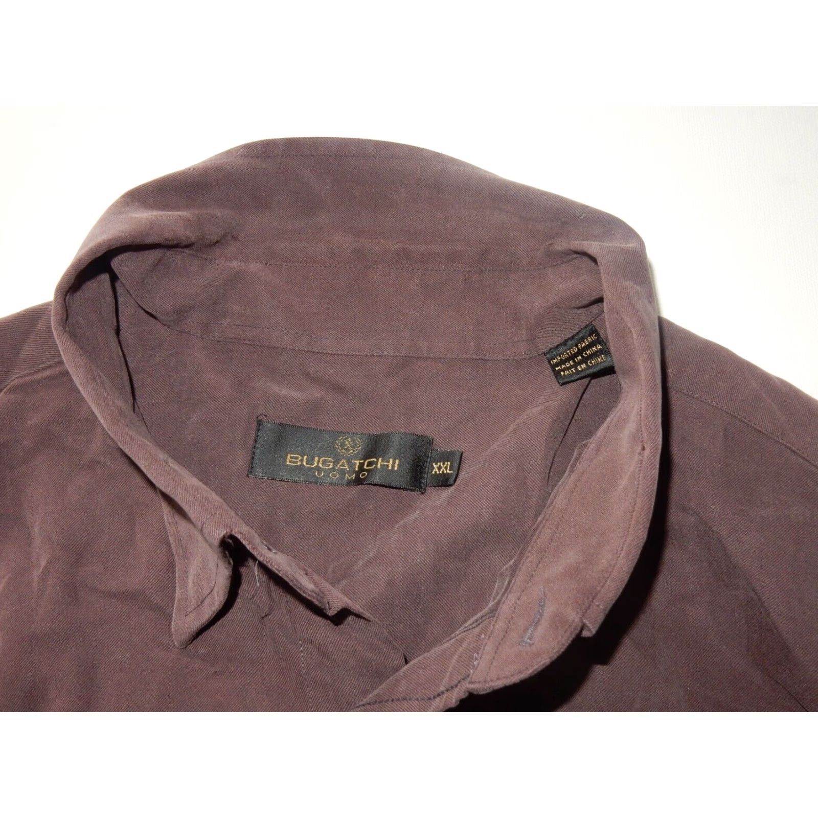 BUGATCHI VINTAGE Bugatchi Uomo Men's Shirt Long Sleeve Button-Up XXL Purple Solid 90s Mens Size US XXL / EU 58 / 5 - 3 Thumbnail