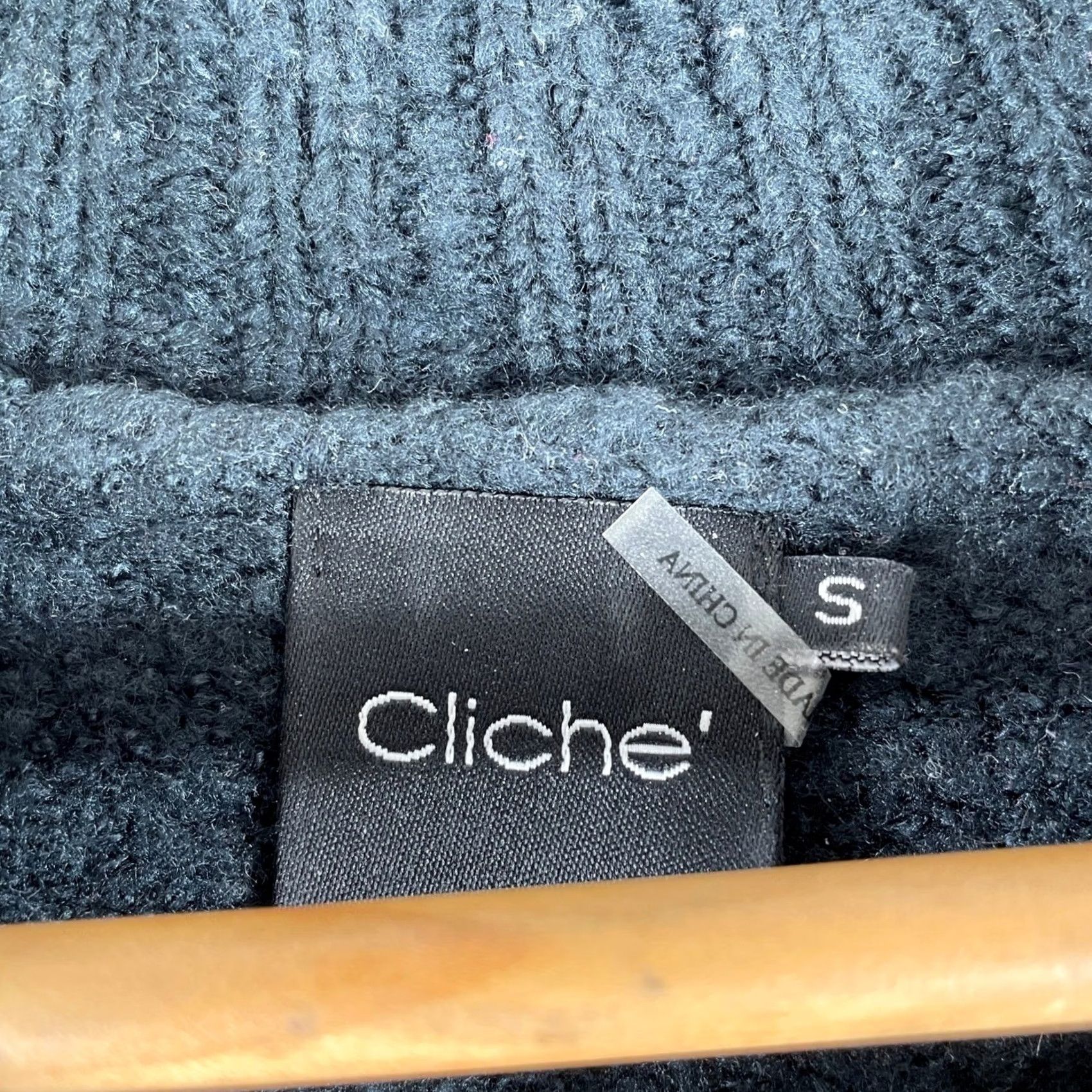 Vintage Cliche Floral Embroidered Sweater Womens Small Black Crewneck Knit Pullover Boho - Style Size S / US 4 / IT 40 - 3 Thumbnail