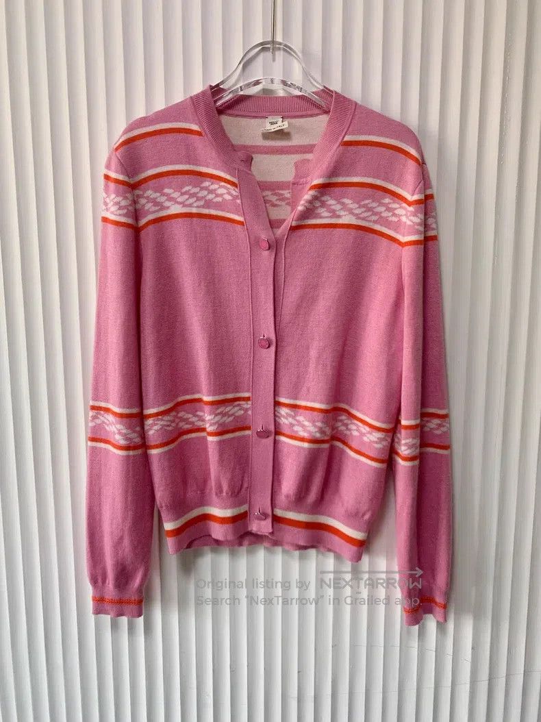 Hermes Hermes Pink Rope Inlay Cashmere Knit Cardigan Size XS / US 0-2 / IT 36-38 - 1 Thumbnail