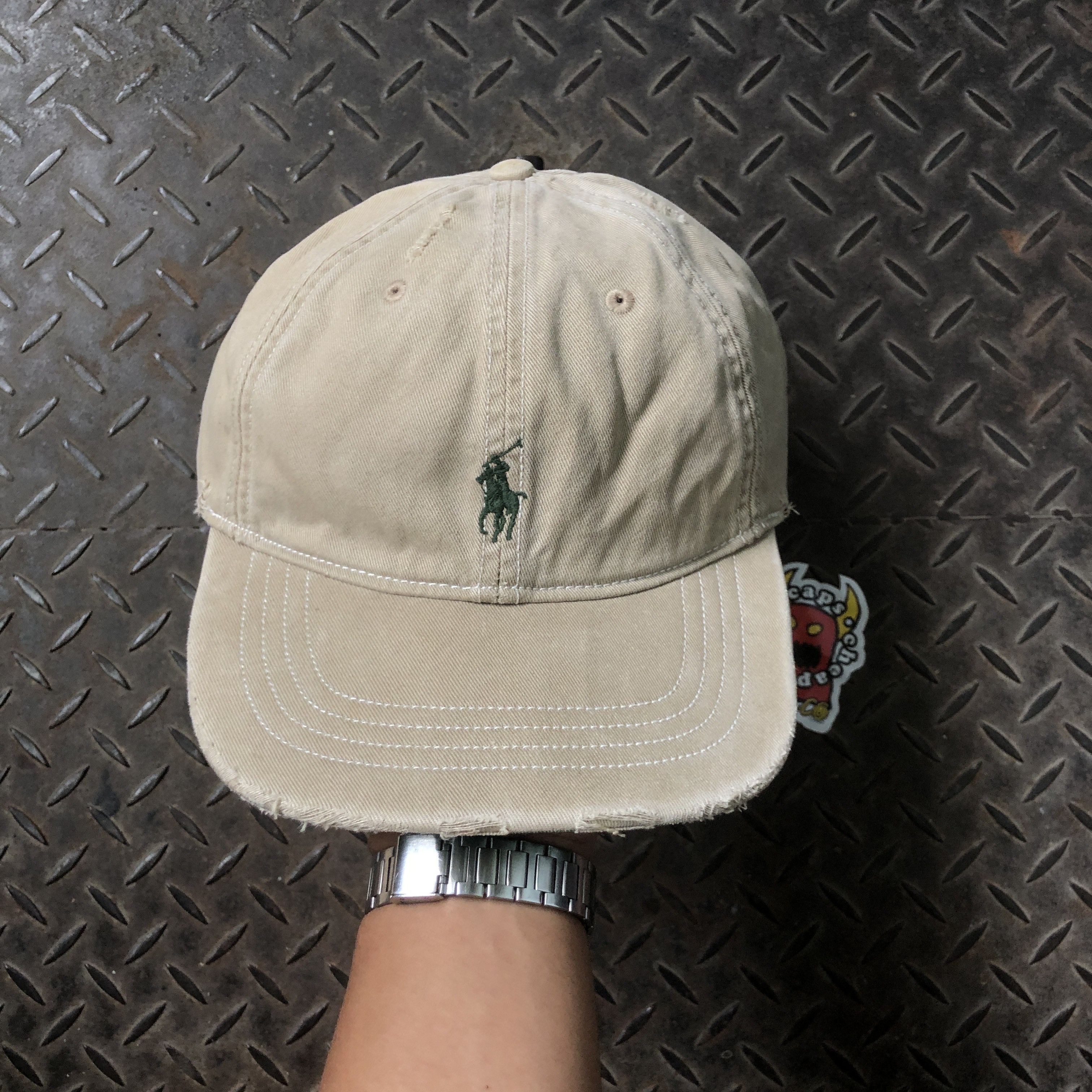 Polo Ralph Lauren 🔥RARE🔥Vintage 80s Polo Ralph Lauren Ripped Distressed Hat Size ONE SIZE - 2 Thumbnail