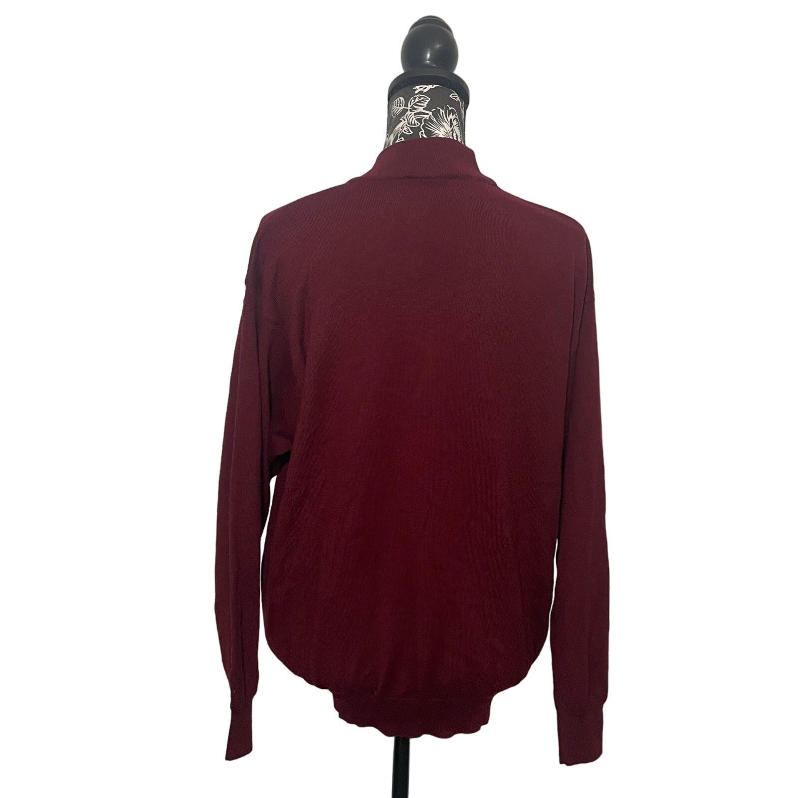 Other Linea Uomo Mock Neck Sweater Merino Wool Blend Red Large Size US L / EU 52-54 / 3 - 8 Thumbnail