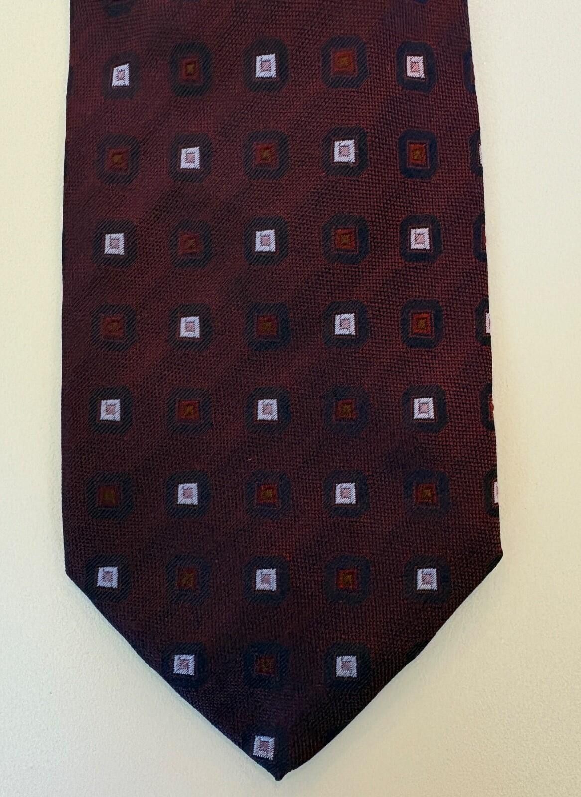 Pal Zileri Pal Zileri Italy Silk Tie Burgundy Wine Neat Geometric Size ONE SIZE - 2 Thumbnail