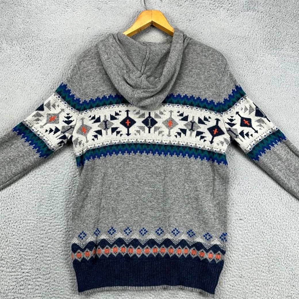 Vintage American Eagle Hoodie Sweater Mens Medium Gray Wool Blend Aztec Southwestern Knitted Pullover Hooded Knit Pattern Aztec Shirt Sweatshirt Courtroom? Size US M / EU 48-50 / 2 - 3 Thumbnail