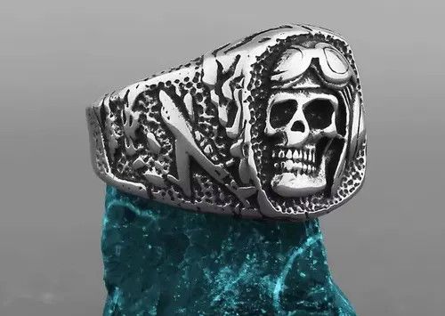 Jewelry Ishiguro x natsu Gothic Skull Ring ( size 8 to 14 ) Size ONE SIZE - 2 Thumbnail