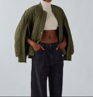 GU Gu x Rokh Quilted Bomber Jacket Zipper Sleeve Size S / US 4 / IT 40 - 1 Thumbnail