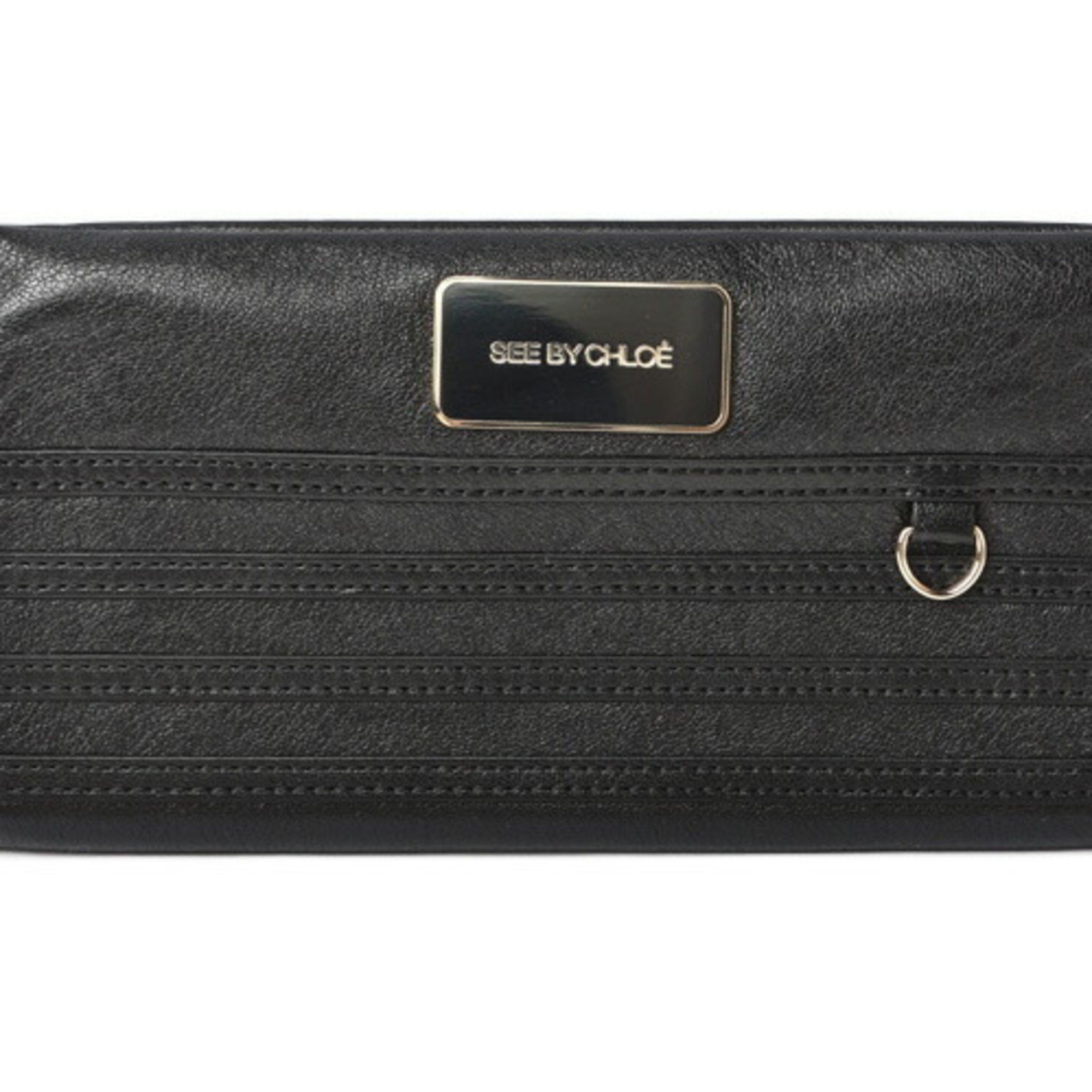 image of See By Chloé See By Chloe Wallet Long Candy Floss Round Black 9P7062-N10, Women's