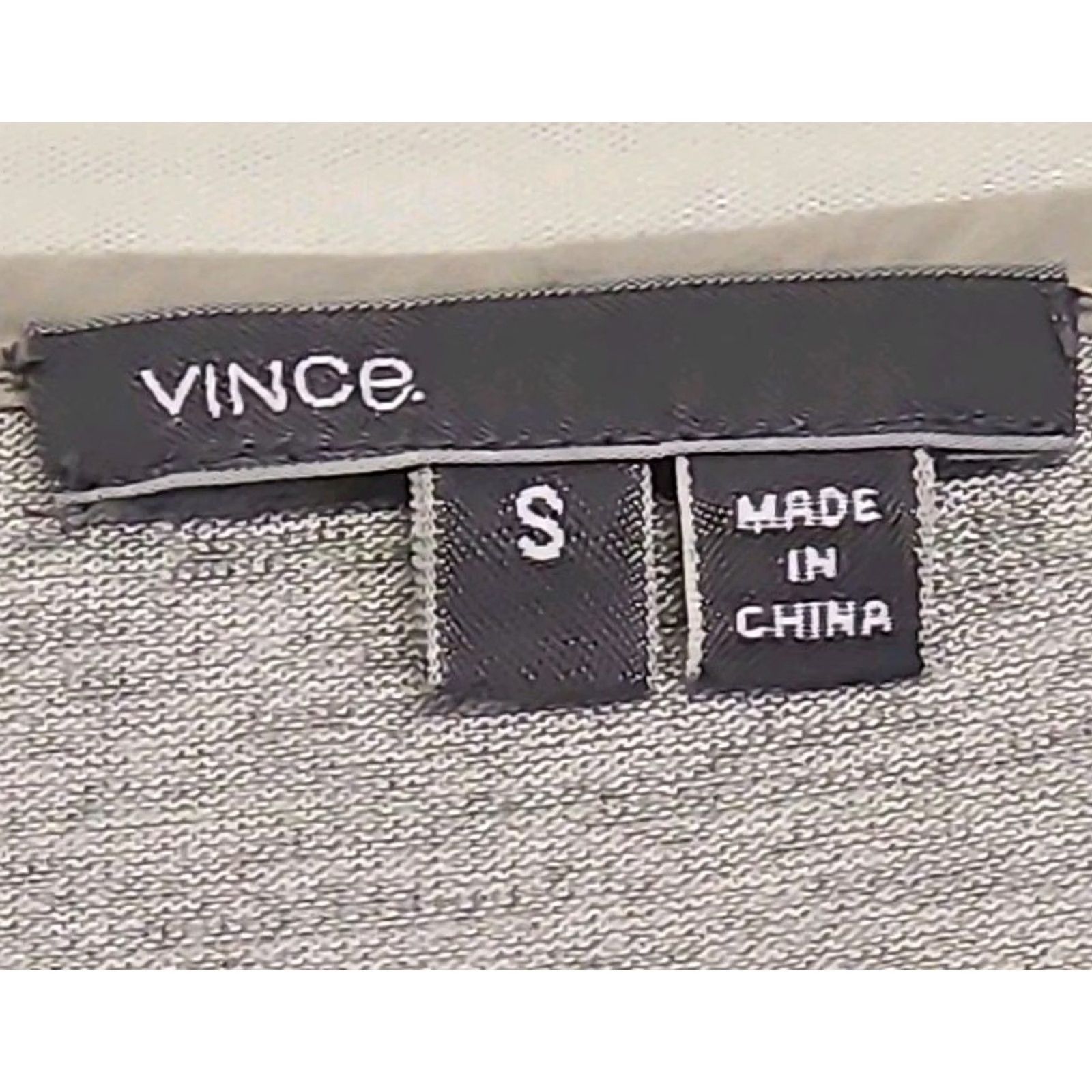 Vince Vince Shirt Womens Small Gray Contrast Trim Short Sleeve Knit Tee Regular Crew Neck Pullover Cotton Blend Minimal Size 28" / US 6 / IT 42 - 5 Thumbnail