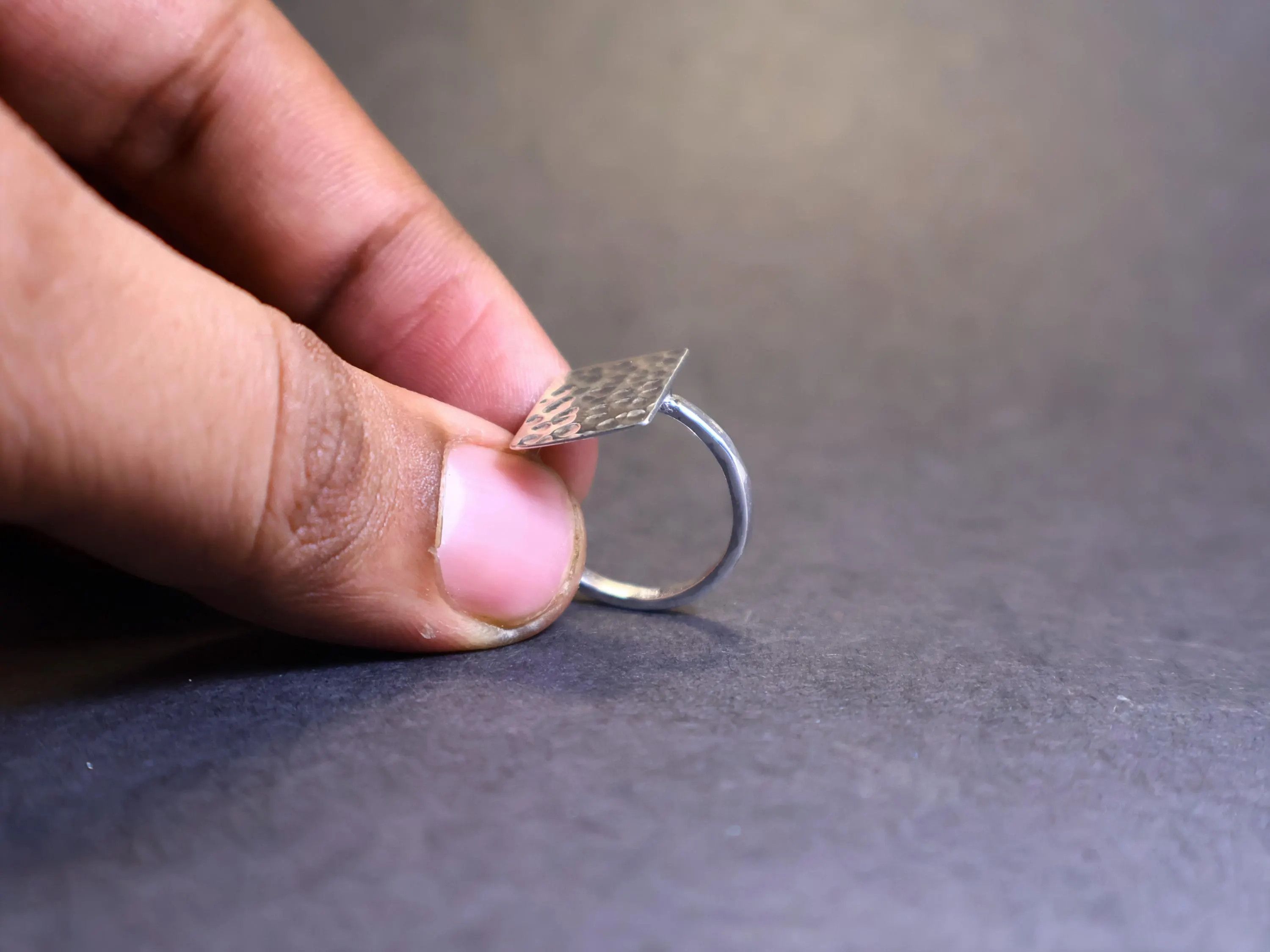 Handmade Hammered Ring, 925 Sterling Silver Ring, Handmade Jewelry, Size ONE SIZE - 8 Thumbnail