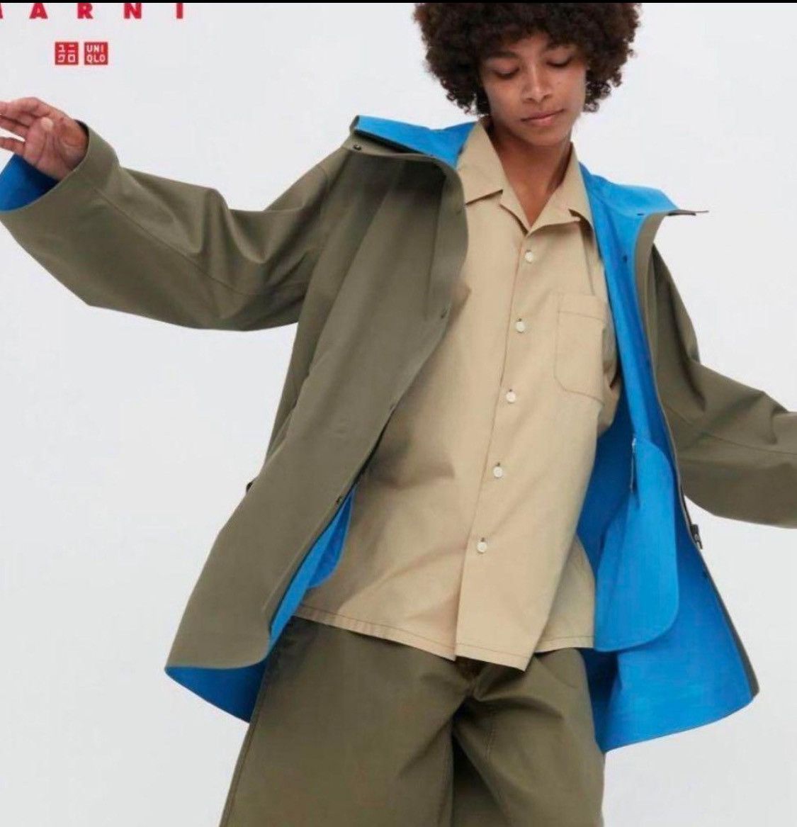 Marni x Uniqlo shops Blocktech Oversized Half Coat