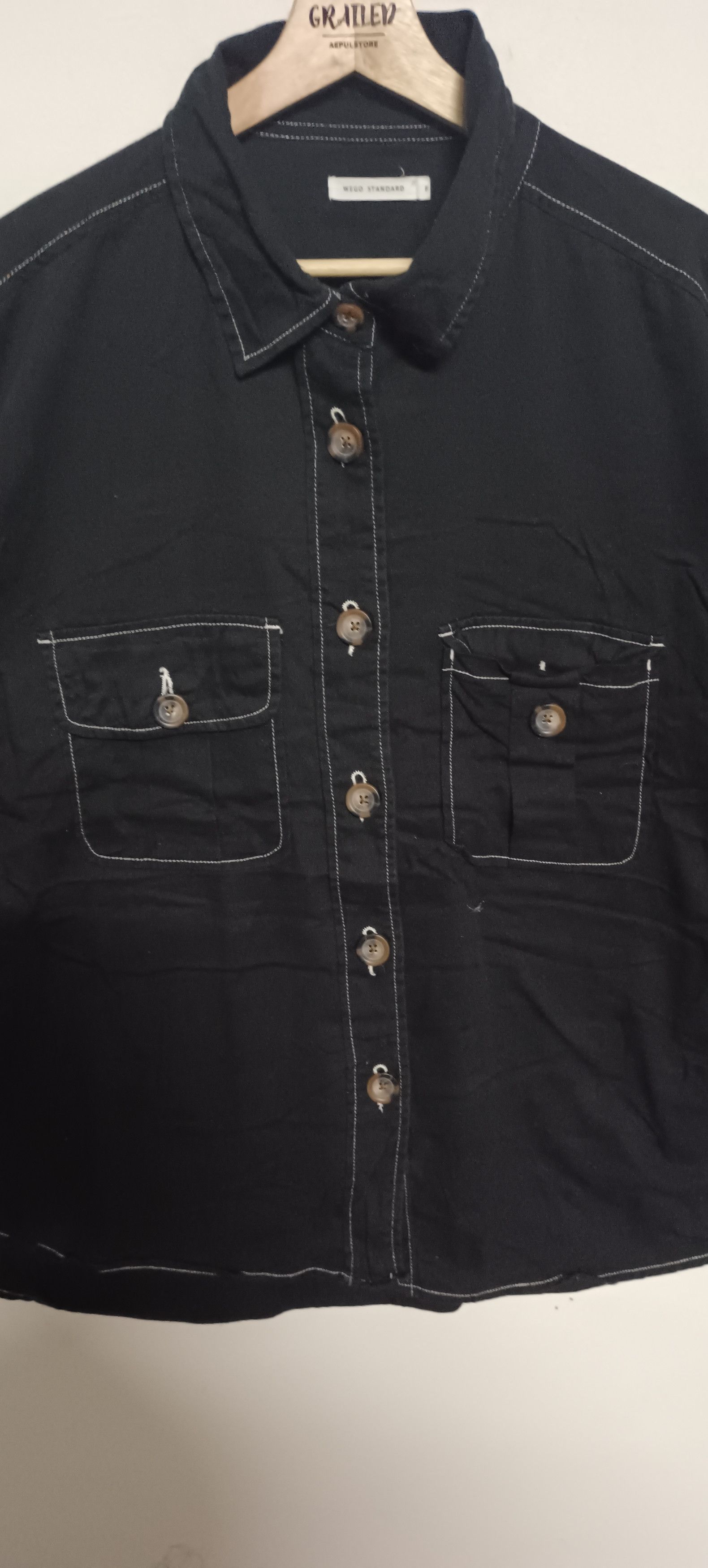 Japanese Brand × Vintage Wise Standard Super Black Button Up Jacket Size US XL / EU 56 / 4 - 7 Thumbnail