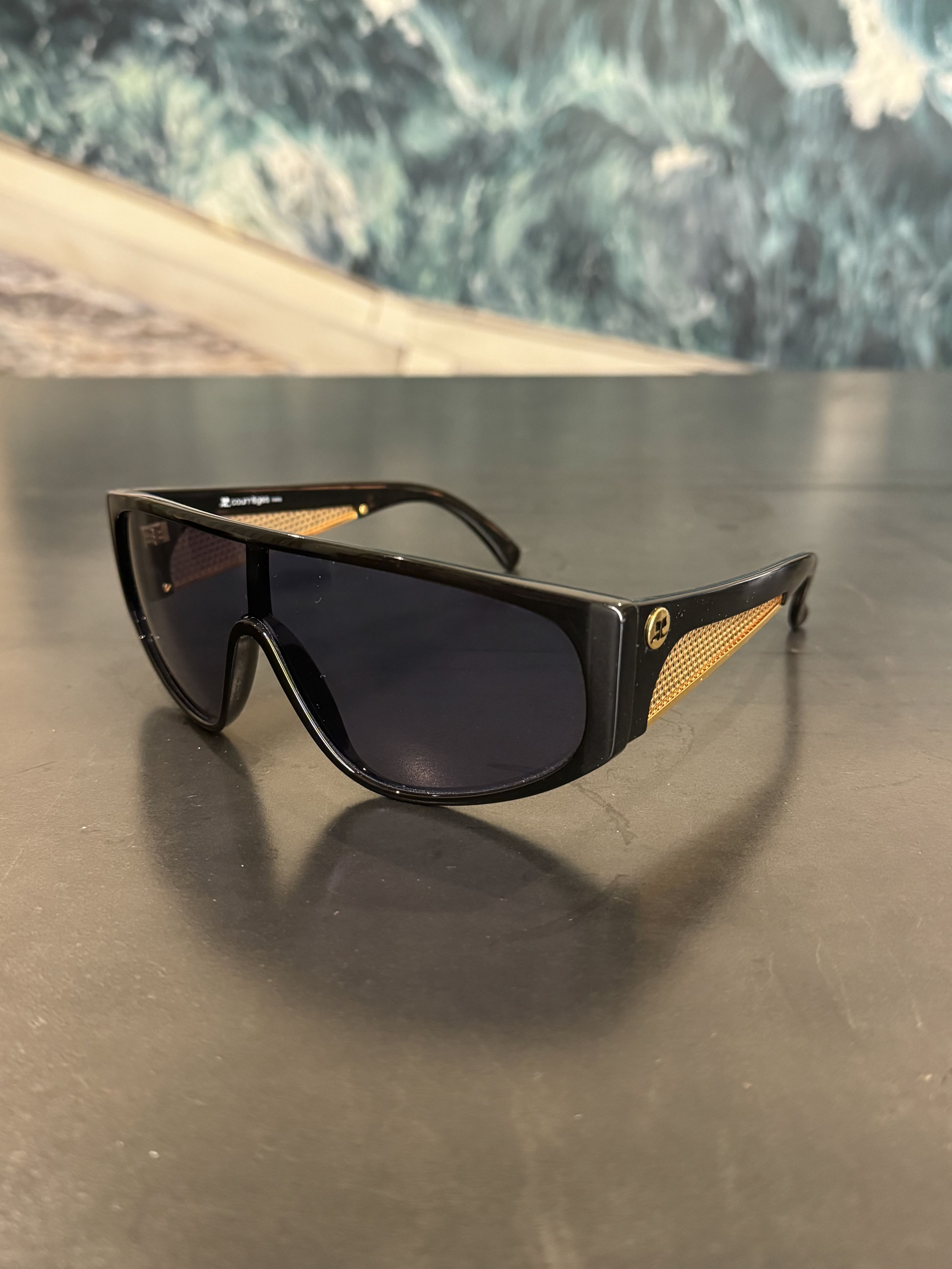 image of Courreges Nos Oversized Black Courrèges Vintage 1990S Sunglasses, Women's