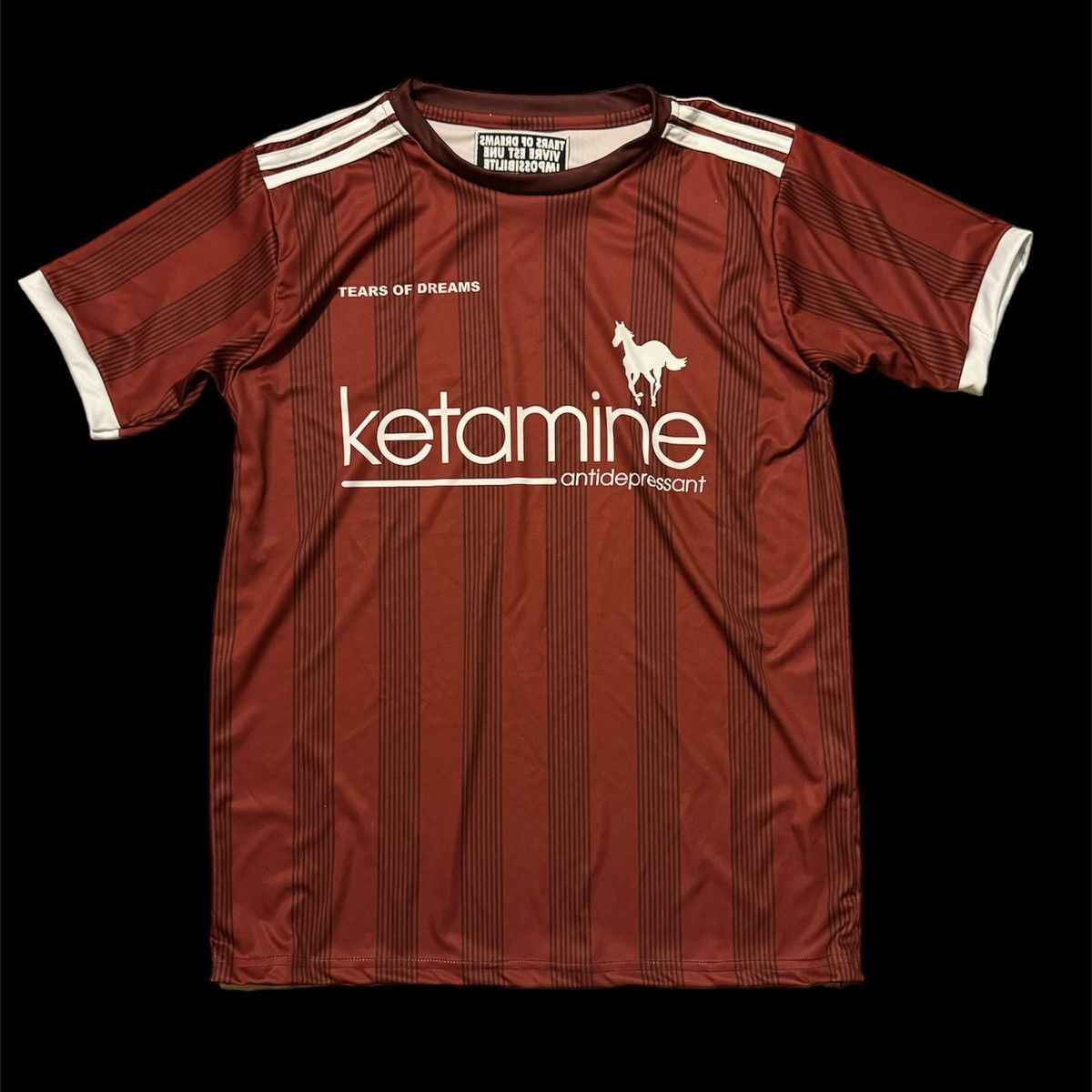 image of Drain Gang x Goth&money F&f Exclusive Red Tears Of Dreams Ketamine Jersey, Men's (Size Medium)