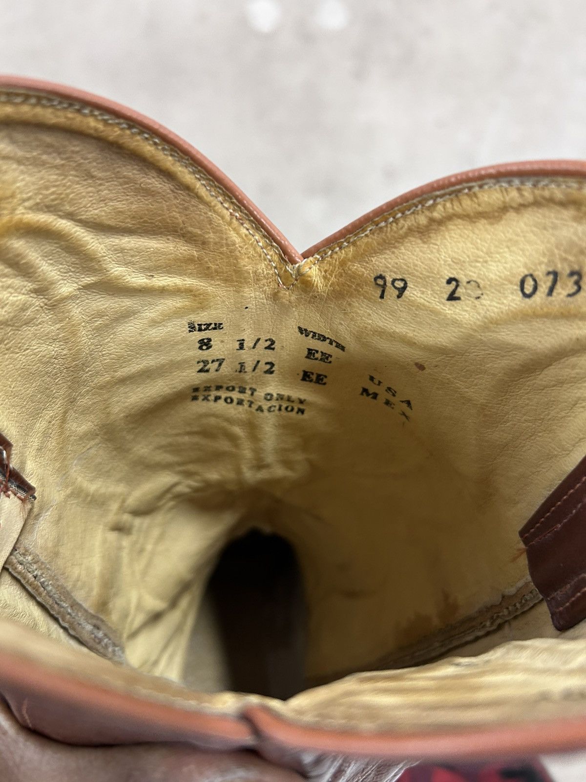 Vintage LOS ALTOS MEN COGNAC GENUINE LEATHER LEG WESTERN COWBOY BOOT Size US 8 / EU 41 - 9 Thumbnail