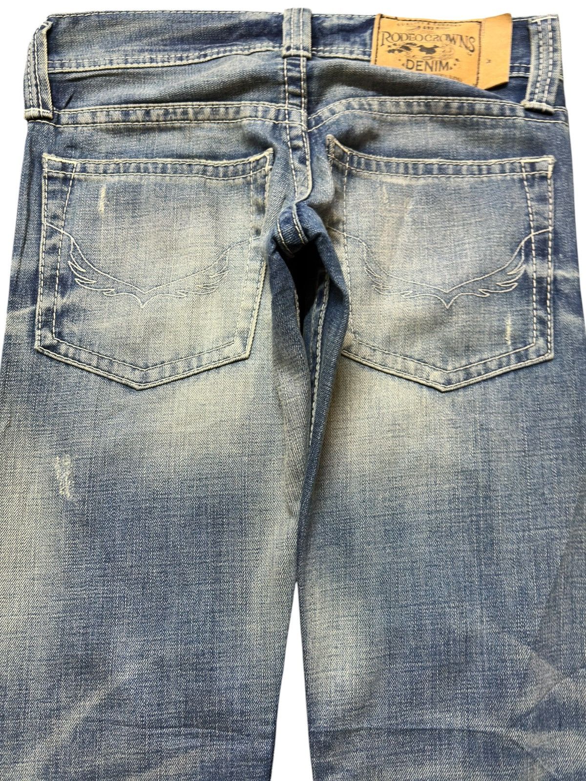 Romeo Gigli Vintage Rodeo Crown Flare Mudwash Ripped Distressed Denim Size US 29 - 5 Thumbnail