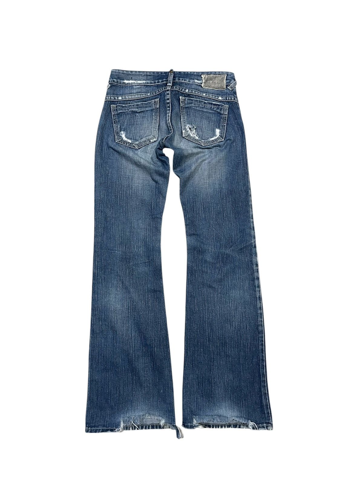 If Six Was Nine 2000s HYSTERIC GLAMOUR STYLE DISTRESSED FLARE DENIM JEANS Size 27" / US 4 / IT 40 - 3 Thumbnail