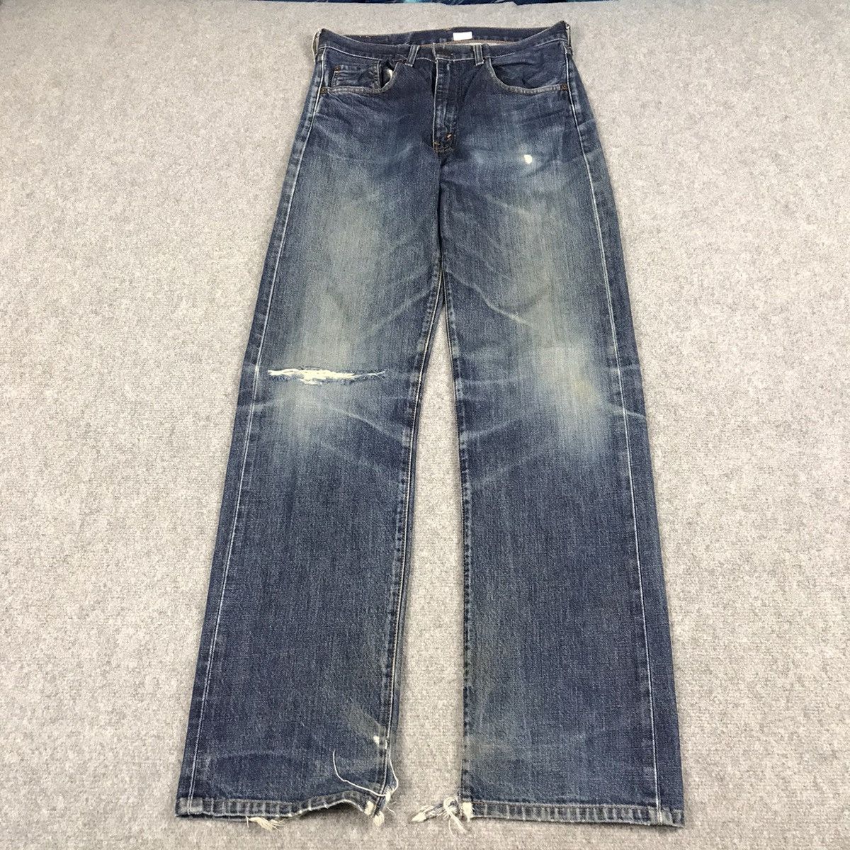 Japanese Brand × Levi's Vintage Clothing Levi’s 551Z Big E Selvadge Denim Distressed Jeans Pants Size US 30 / EU 46 - 2 Thumbnail