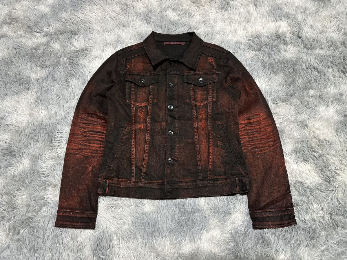 14th Addiction 🔥Y2K Archived Seana Blood Waxed Denim Jacket Vkei Goth Punk Size US M / EU 48-50 / 2 - 7 Thumbnail