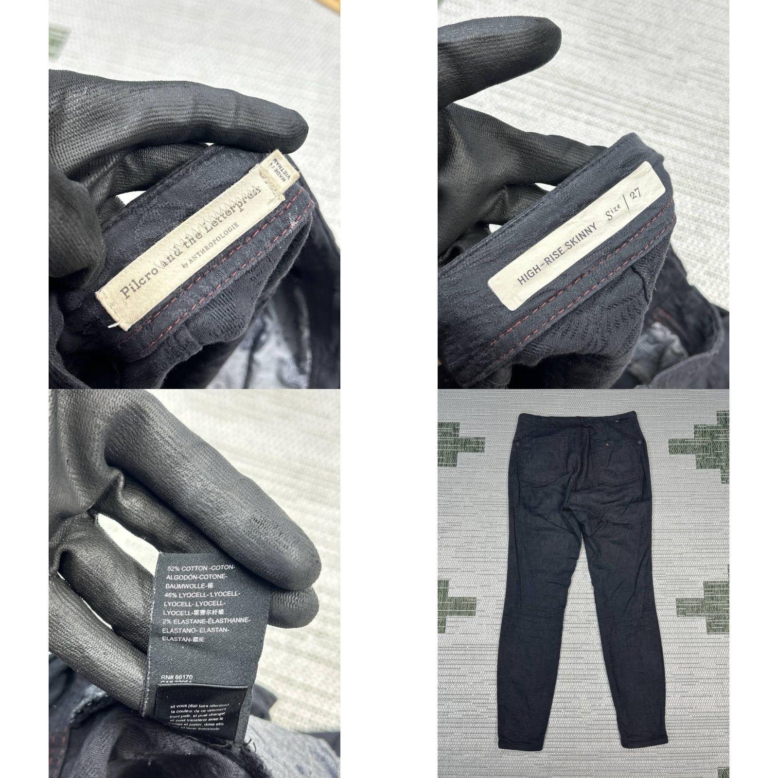 Anthropologie VINTAGE Anthropologie Pilcro and the Letterpress High Rise Skinny Pants Womens 27 Black Size 27" / US 4 / IT 40 - 8 Thumbnail