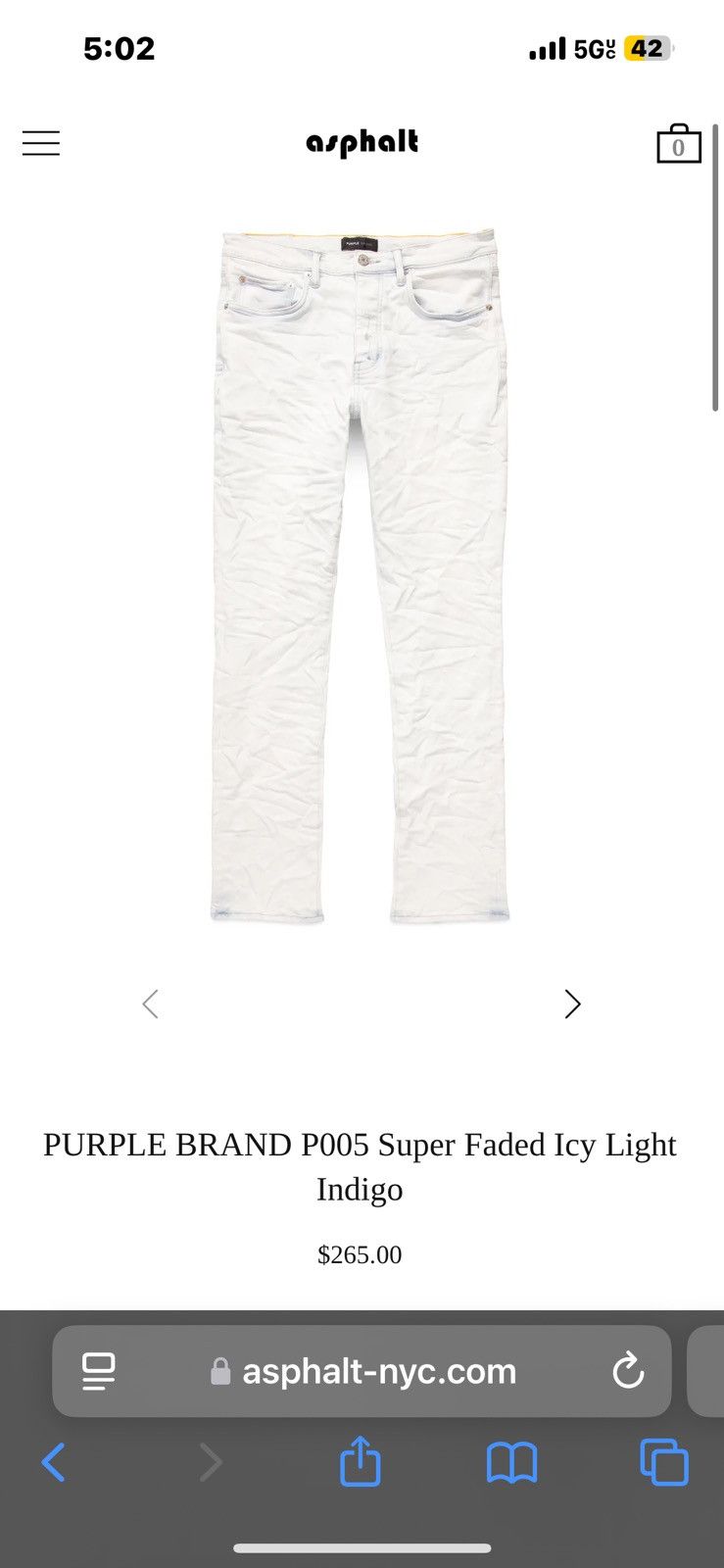 Purple Brand PURPLE BRAND P005 Super Faded Icy Light Indigo Size US 34 / EU 50 - 4 Thumbnail