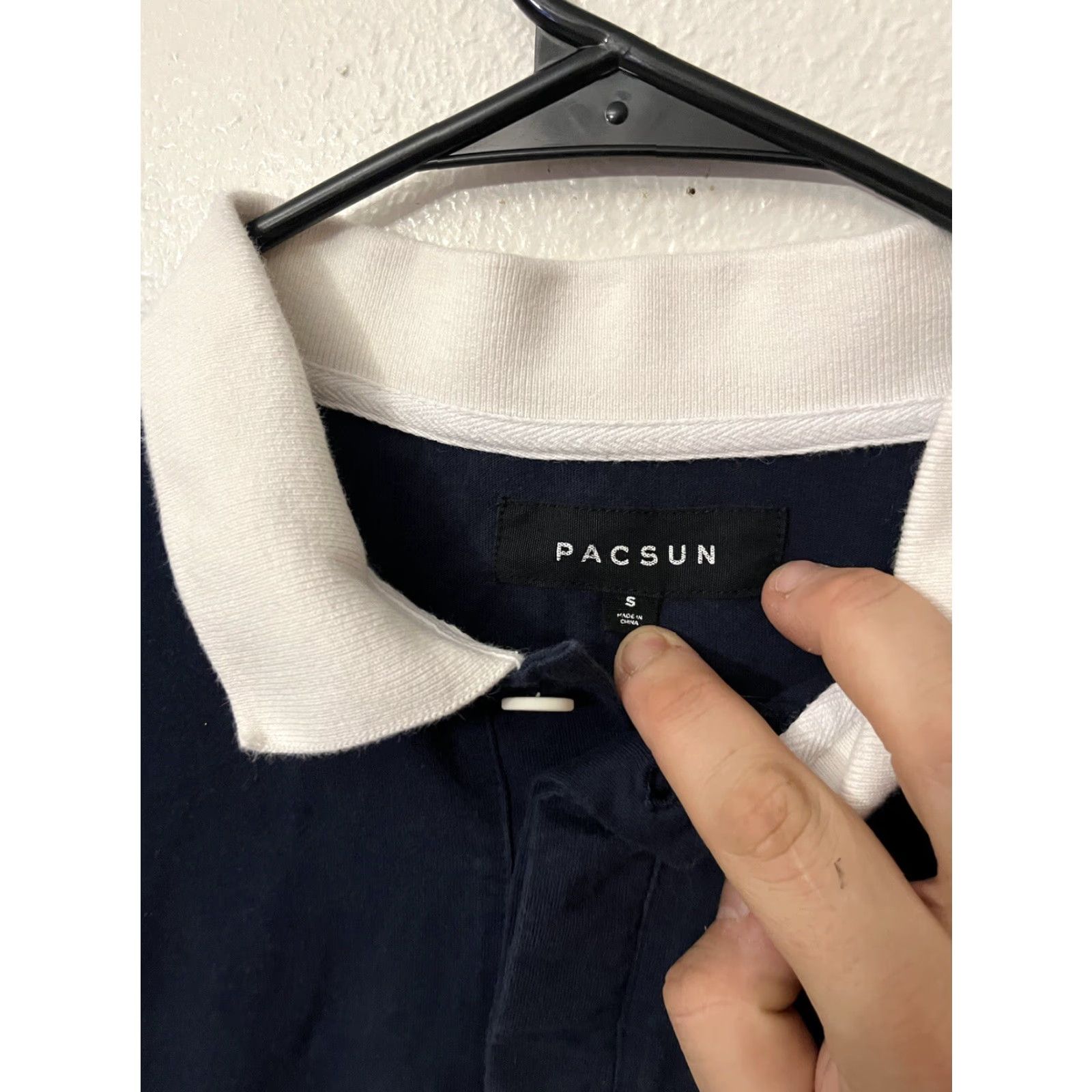 Pacsun VINTAGE Prep Argyle Rugby Shirt Mens S Long Sleeve Collared Retro Navy Blue Size US S / EU 44-46 / 1 - 2 Thumbnail
