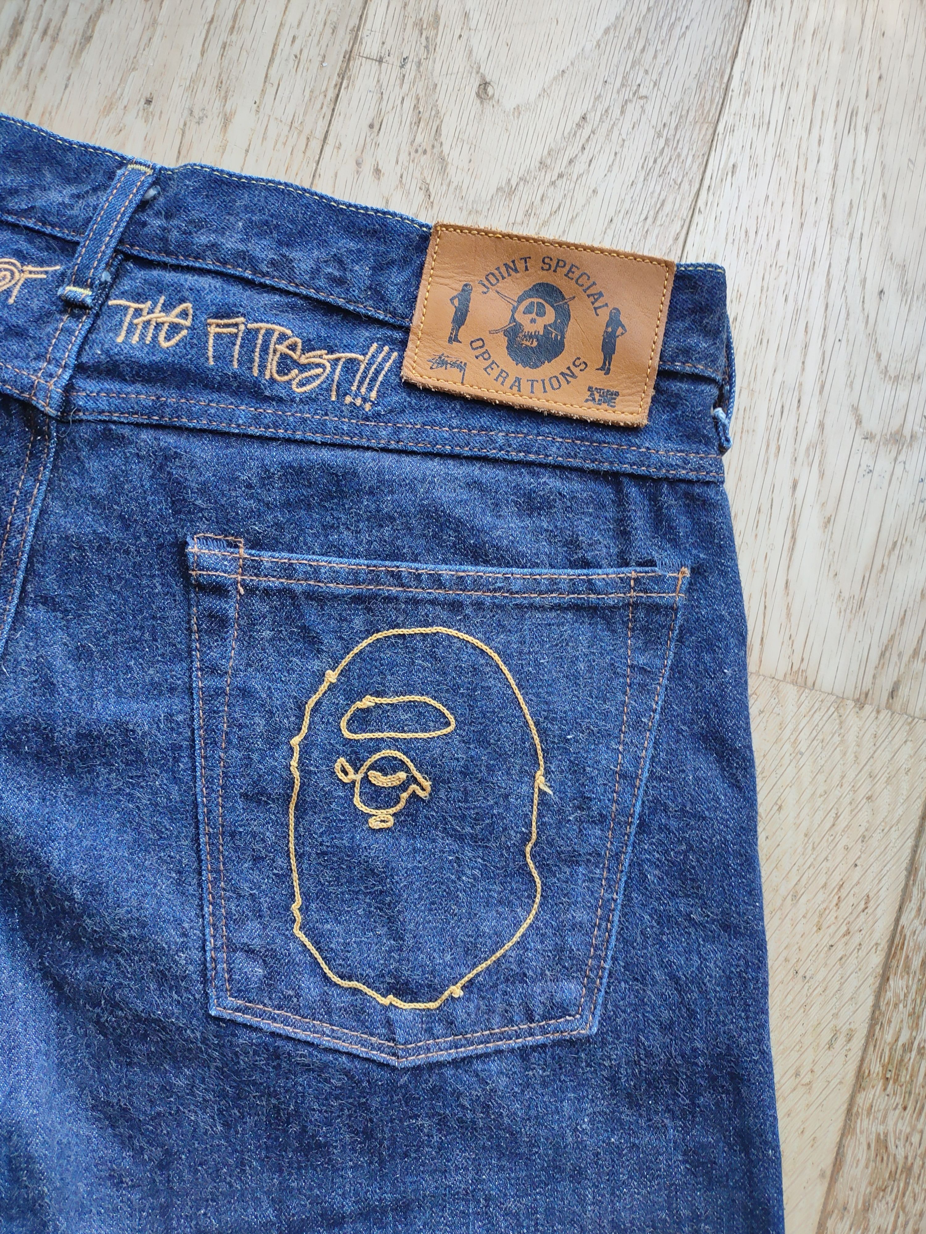 Bape × Stussy Rare Bape x Stussy Collaboration Jeans Size US 33 - 8 Thumbnail