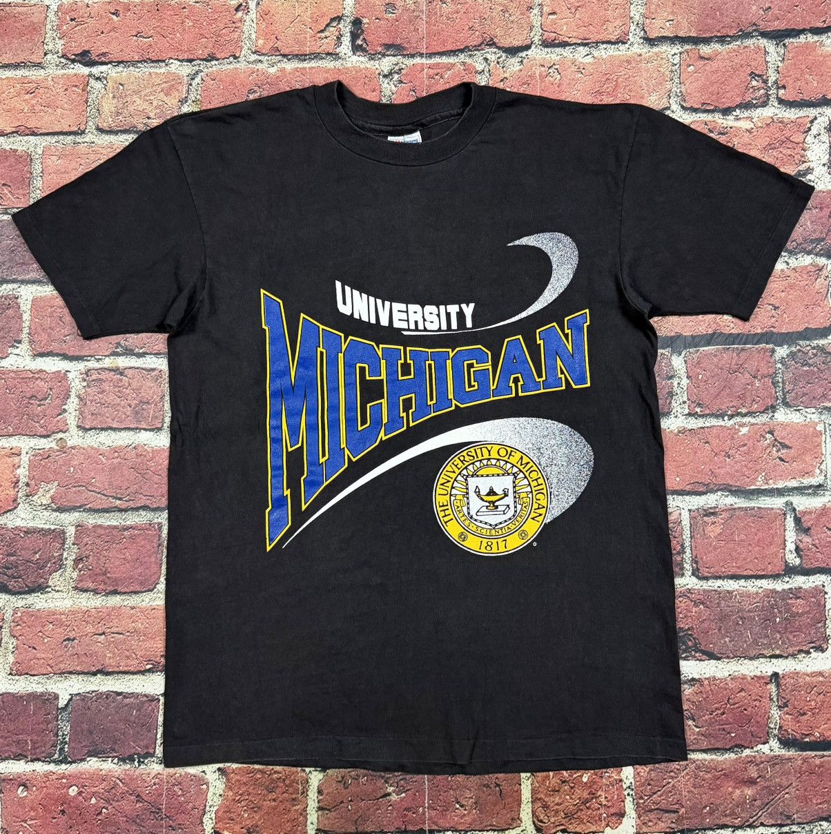Hanes Vintage University of Michigan Wolverines Tee Single Stitch Size US XL / EU 56 / 4 - 1 Thumbnail