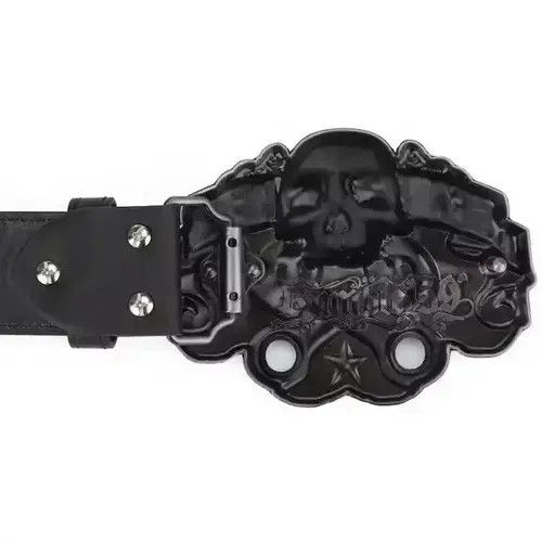 Leather GEAR HEAD Skull Buckle Belt Size ONE SIZE - 2 Thumbnail