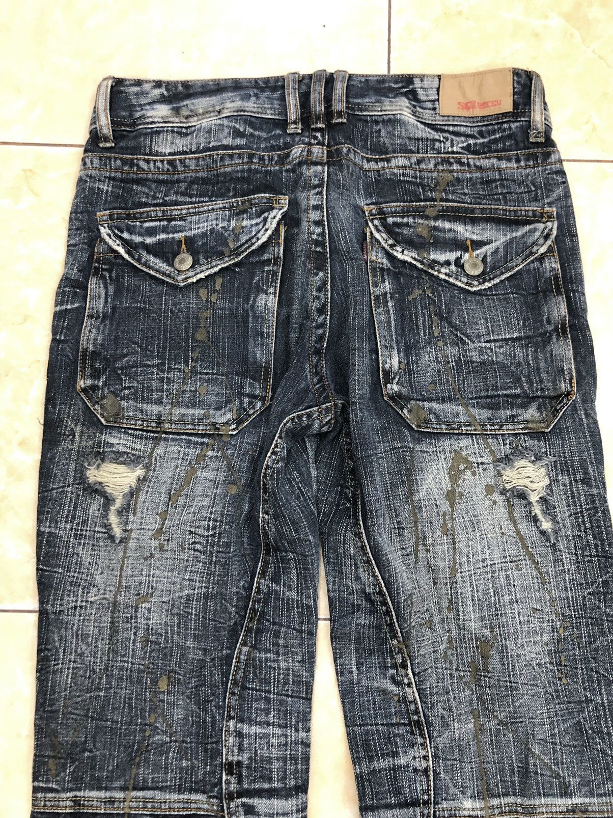 If Six Was Nine Solberry Ripped Paint splatter Denim Pants Size US 31 - 9 Thumbnail