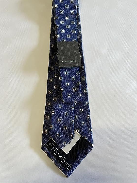 Ermenegildo Zegna Blue Geometric Silk Tie