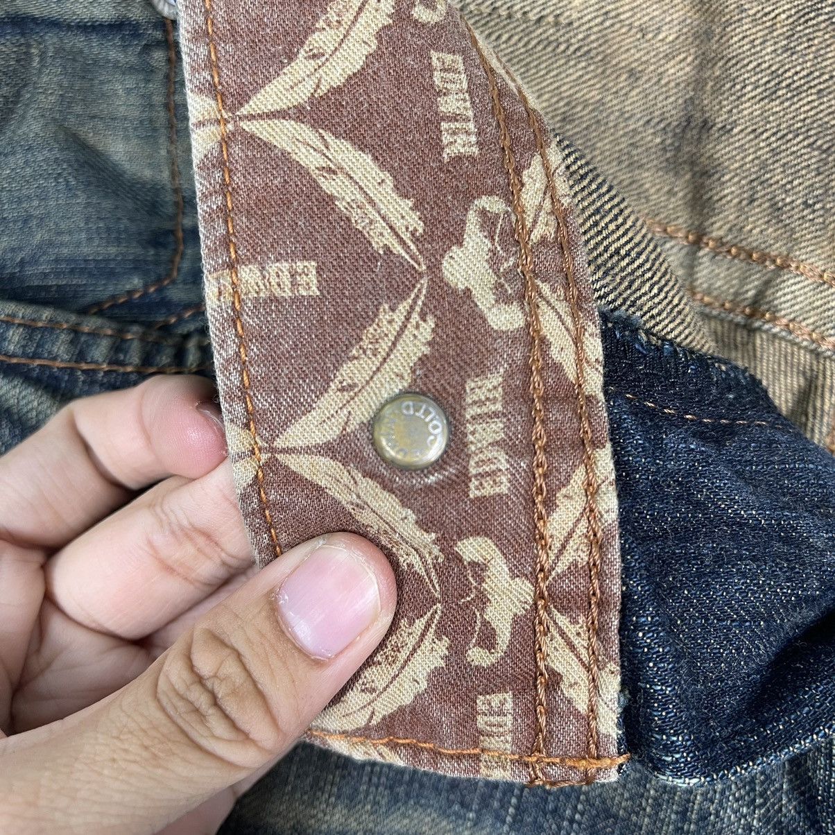 Edwin RUSTY🔥Edwin XV Bootcut Leather Pai Pocket Rusty Denim Jeans Size US 31 - 14 Thumbnail