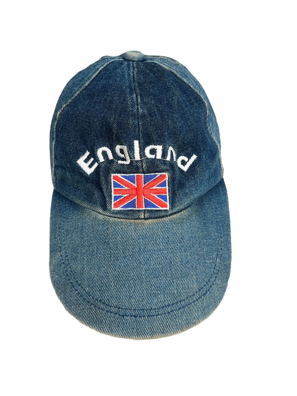 Vintage Vintage England Flag Embroidery Distressed Denim Hat Size ONE SIZE - 1 Thumbnail