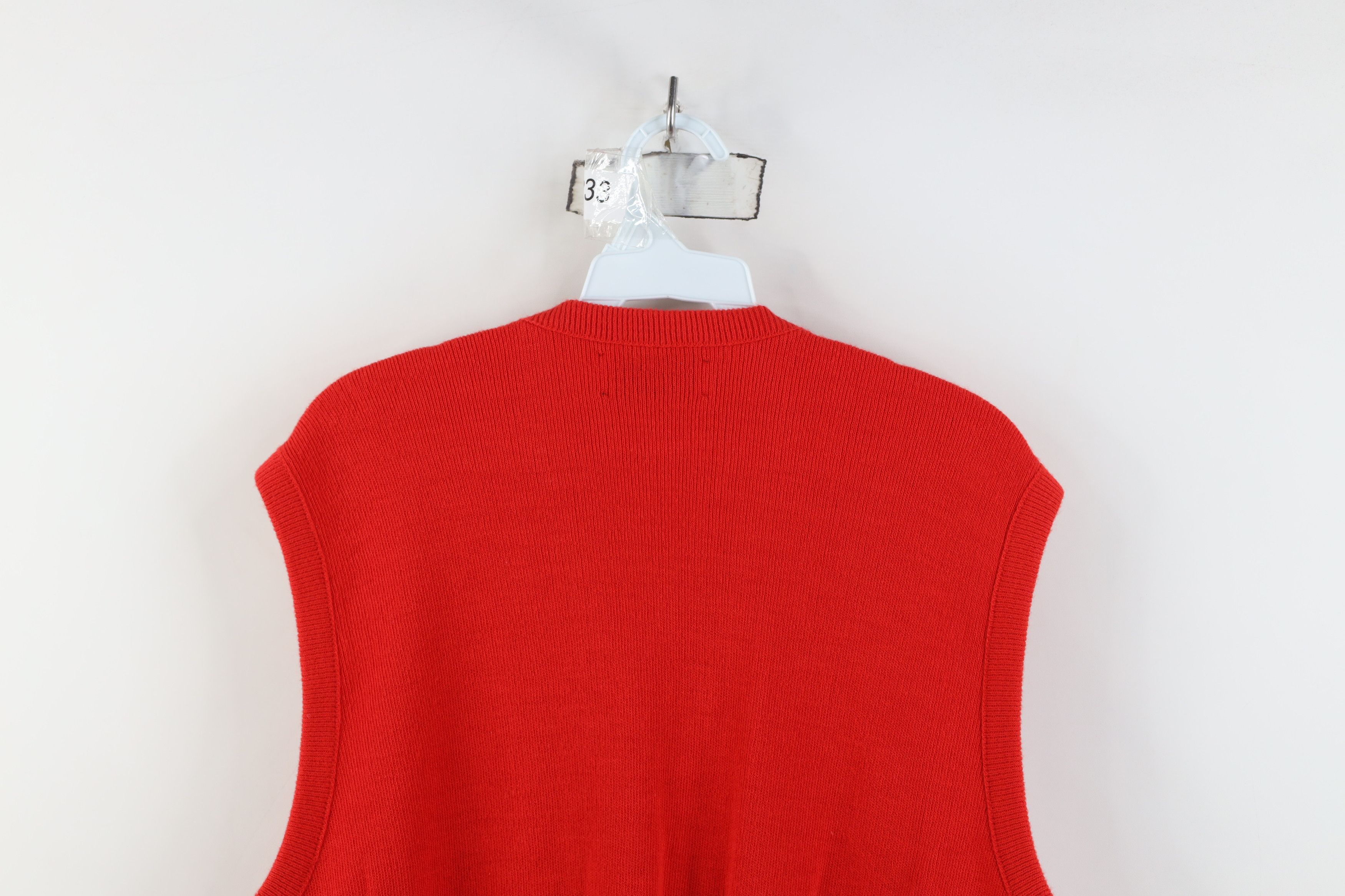 Vintage Vintage 70s Streetwear Knit V-Neck Sweater Vest Red USA Size US XL / EU 56 / 4 - 8 Thumbnail