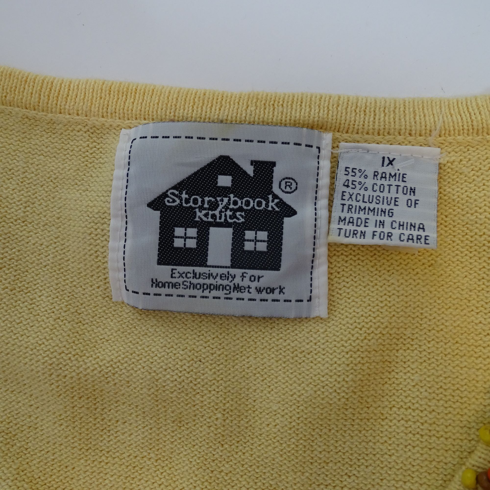 Vintage Vtg Storybook Knits Yellow Beaded Lion Tunic Knit Sweater Size XL / US 12-14 / IT 48-50 - 5 Thumbnail